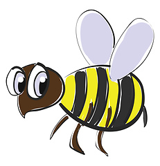 Image showing Honeybee with large eyes vector or color illustration