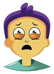 Image showing Guy with purple hair is feeling emotional illustration vector on