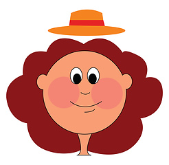 Image showing Chubby girl with red hear and hat vector illustration 