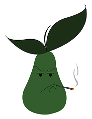 Image showing Smoking pear illustration vector on white background 