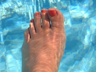 Image showing Foot in the pool