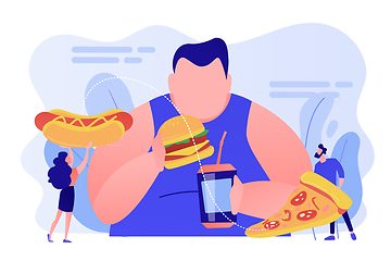 Image showing Overeating addiction concept vector illustration.