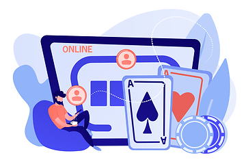 Image showing Online poker concept vector illustration.