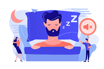 Image showing Night snoring concept vector illustration.