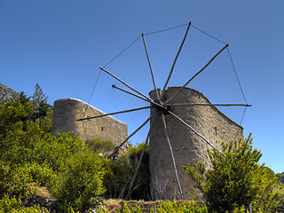 Image showing  cretan windmills