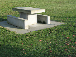 Image showing concrete picnic table
