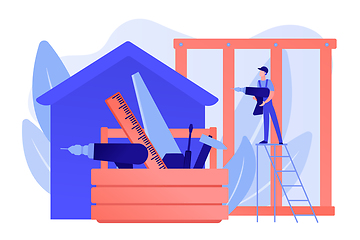 Image showing Carpenter services concept vector illustration