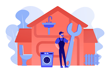 Image showing Plumber services concept vector illustration