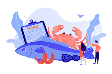 Image showing Seafood menu concept vector illustration.