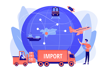 Image showing Import of goods and services concept vector illustration