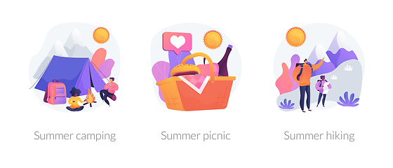 Image showing Summer weekend activities vector concept metaphors.