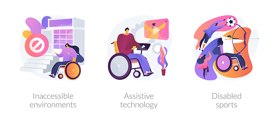 Image showing Disabled people environment vector concept metaphors.