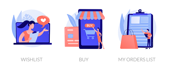 Image showing Online shopping vector concept metaphors.