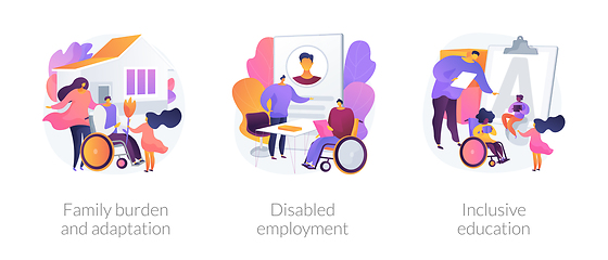 Image showing Disabled people assistance vector concept metaphors.