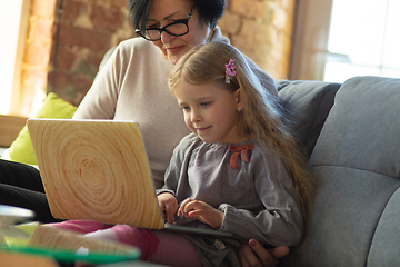 Image showing Happy loving family. Grandmother and grandchild spending time together