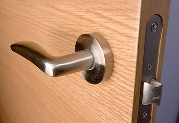 Image showing background wood door lock house