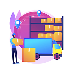 Image showing Transit warehouse abstract concept vector illustration.