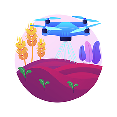 Image showing Agriculture drone use abstract concept vector illustration.