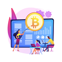 Image showing Cryptocurrency trading courses abstract concept vector illustration.