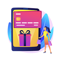 Image showing Digital gift card abstract concept vector illustration.