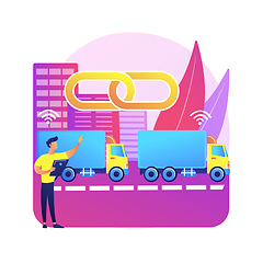 Image showing Truck platooning abstract concept vector illustration.