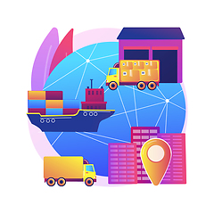 Image showing Blockchain in transport technology abstract concept vector illustration.