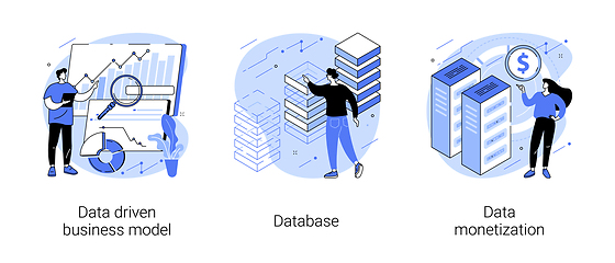 Image showing Data business strategy abstract concept vector illustrations.