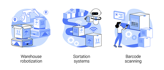 Image showing Sorting parcels abstract concept vector illustrations.