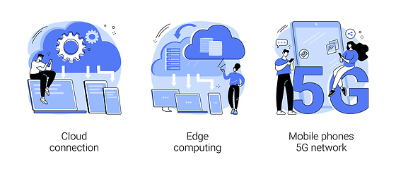 Image showing Online data transfer abstract concept vector illustrations.