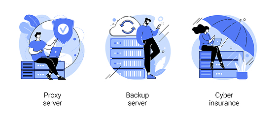 Image showing Online data access and security abstract concept vector illustrations.