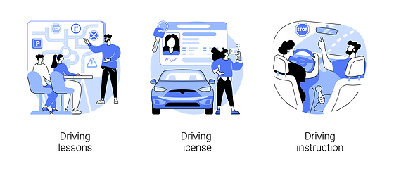 Image showing Driving school abstract concept vector illustrations.