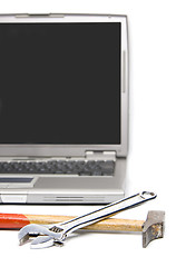 Image showing laptop and tools