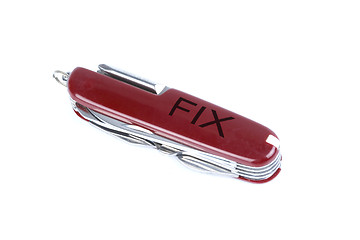 Image showing marketing red swiss army pocket knife tool