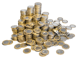 Image showing lots of euro coins