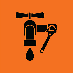 Image showing Icon of wrench and faucet