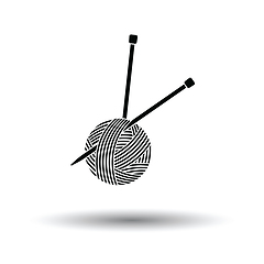 Image showing Yarn ball with knitting needles icon