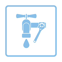 Image showing Icon of wrench and faucet