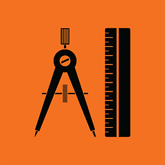 Image showing Compasses and scale icon