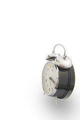 Image showing isolated vintage classic alarm clock bell on a white background