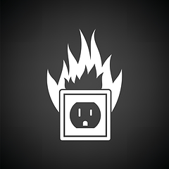 Image showing Electric outlet fire icon