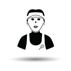 Image showing Tennis woman athlete head icon