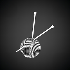 Image showing Yarn ball with knitting needles icon