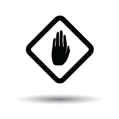 Image showing Icon of Warning hand