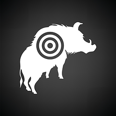 Image showing Boar silhouette with target icon