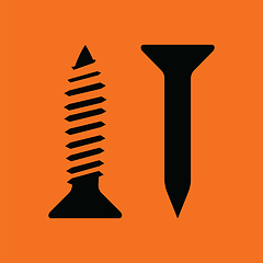 Image showing Icon of screw and nail