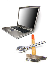 Image showing laptop and tools