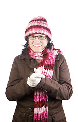 Image showing christmas cold girl