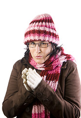 Image showing christmas cold girl