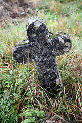 Image showing Stone cemetery cross