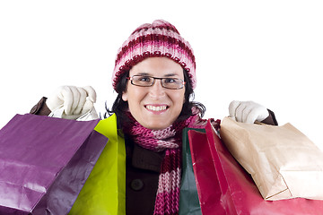 Image showing christmas shopping woman